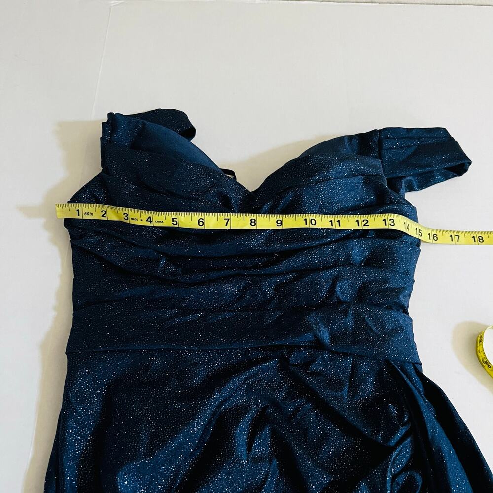 Eureka Glittery Side Split Draped Off Shoulder Ma… - image 6